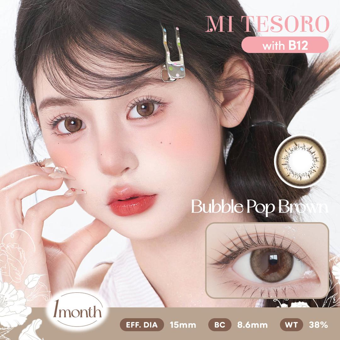 Bubble Pop Brown-Mi Tesoro Monthly Color Con 2pcs (Eff dia:14.5mm)