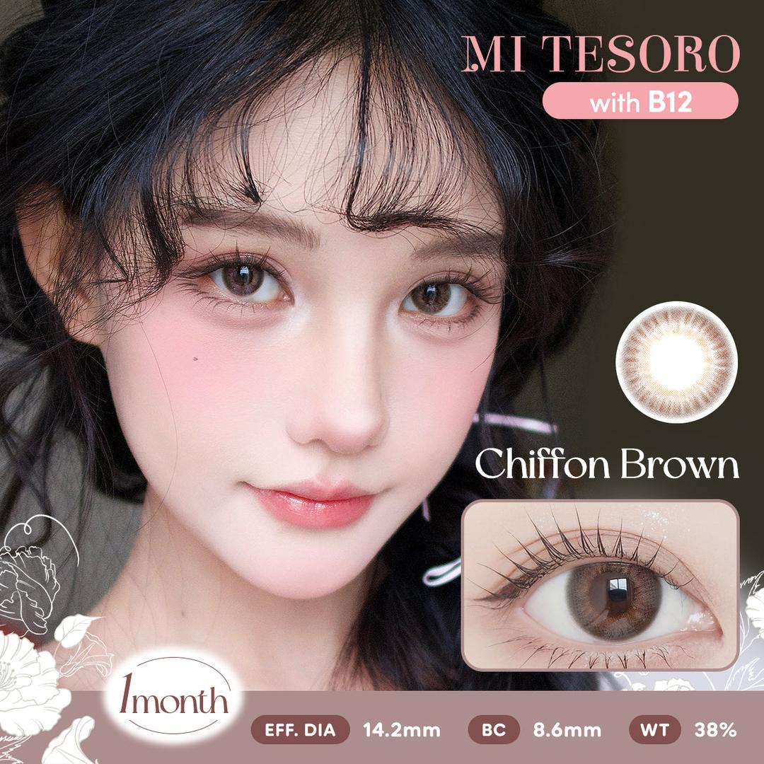 Chiffon Brown-Mi Tesoro Monthly Color Con 2pcs (Eff dia:14.2mm)