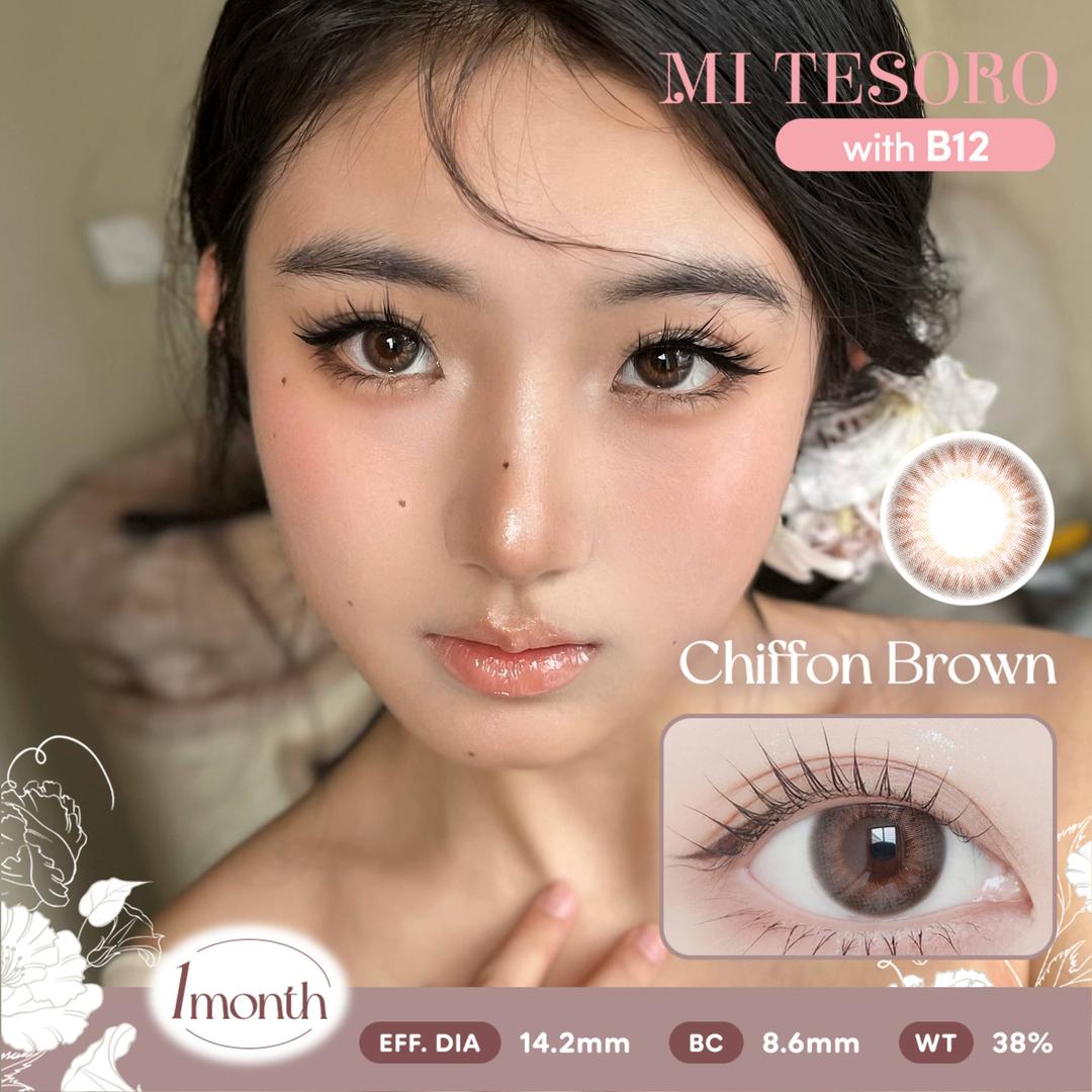 Chiffon Brown-Mi Tesoro Monthly Color Con 2pcs (Eff dia:14.2mm)