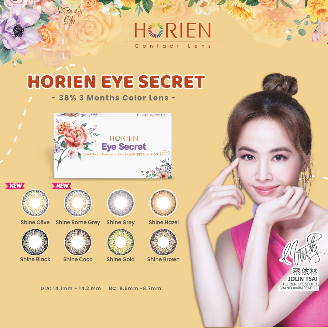 Shine Gold-Eye Secret 38% 3 Month Color Lens 2pcs (Eff dia:16mm)