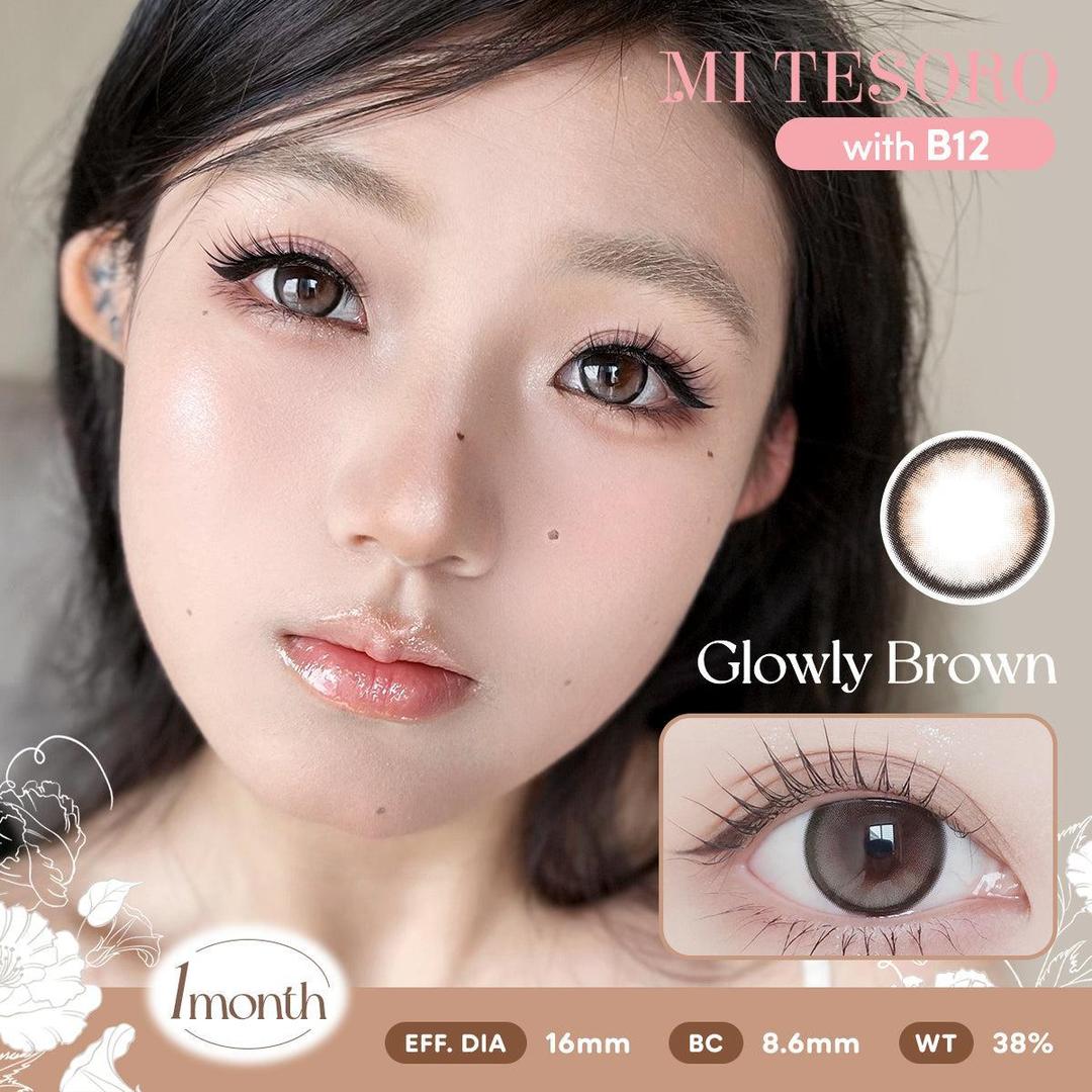 Glowly Brown-Mi Tesoro Monthly Color Con 2pcs (Eff dia:16mm)