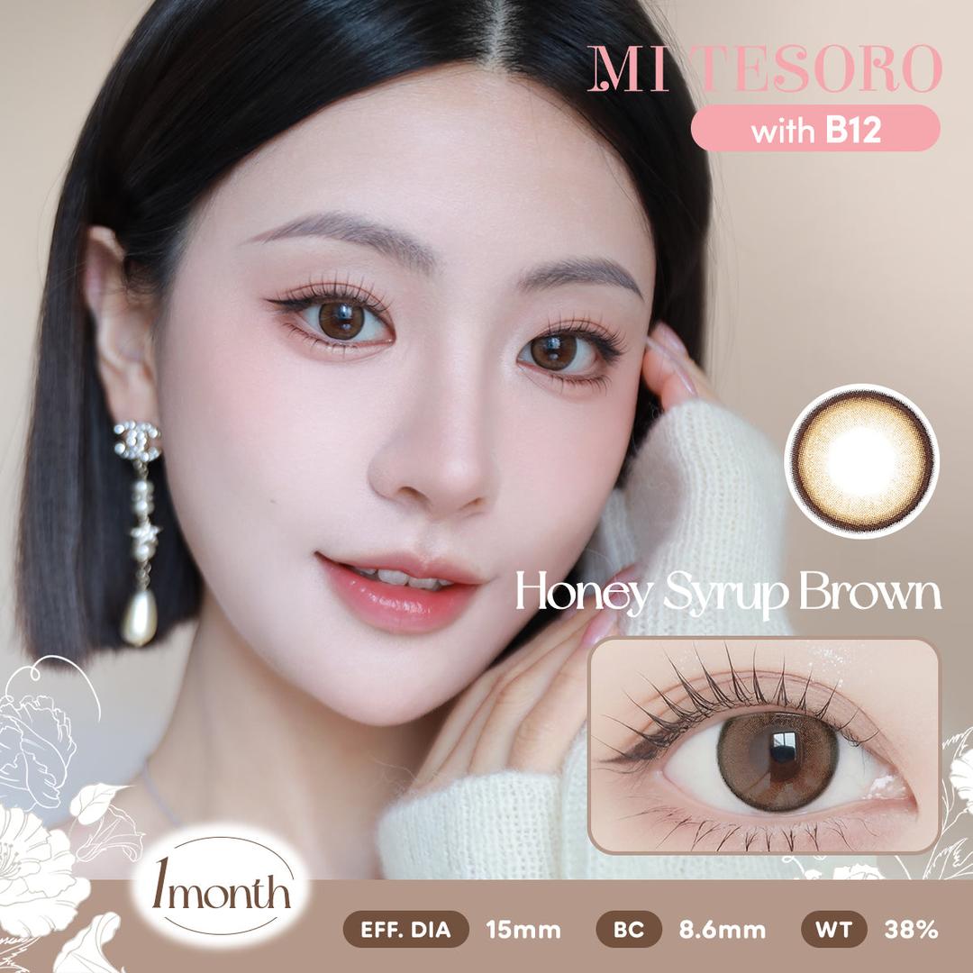 Honey Syrup Brown-Mi Tesoro Monthly Color Con 2pcs (Eff dia:15mm)
