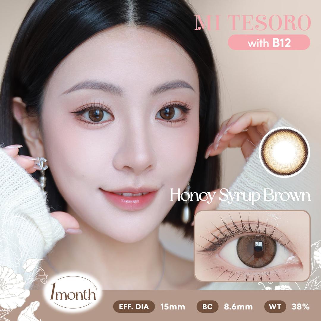 Honey Syrup Brown-Mi Tesoro Monthly Color Con 2pcs (Eff dia:15mm)