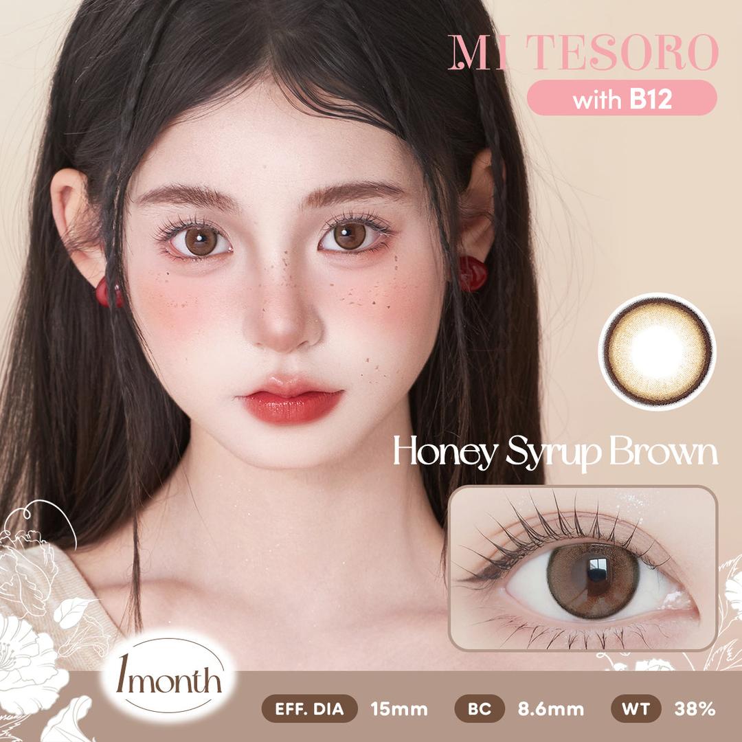 Honey Syrup Brown-Mi Tesoro Monthly Color Con 2pcs (Eff dia:15mm)