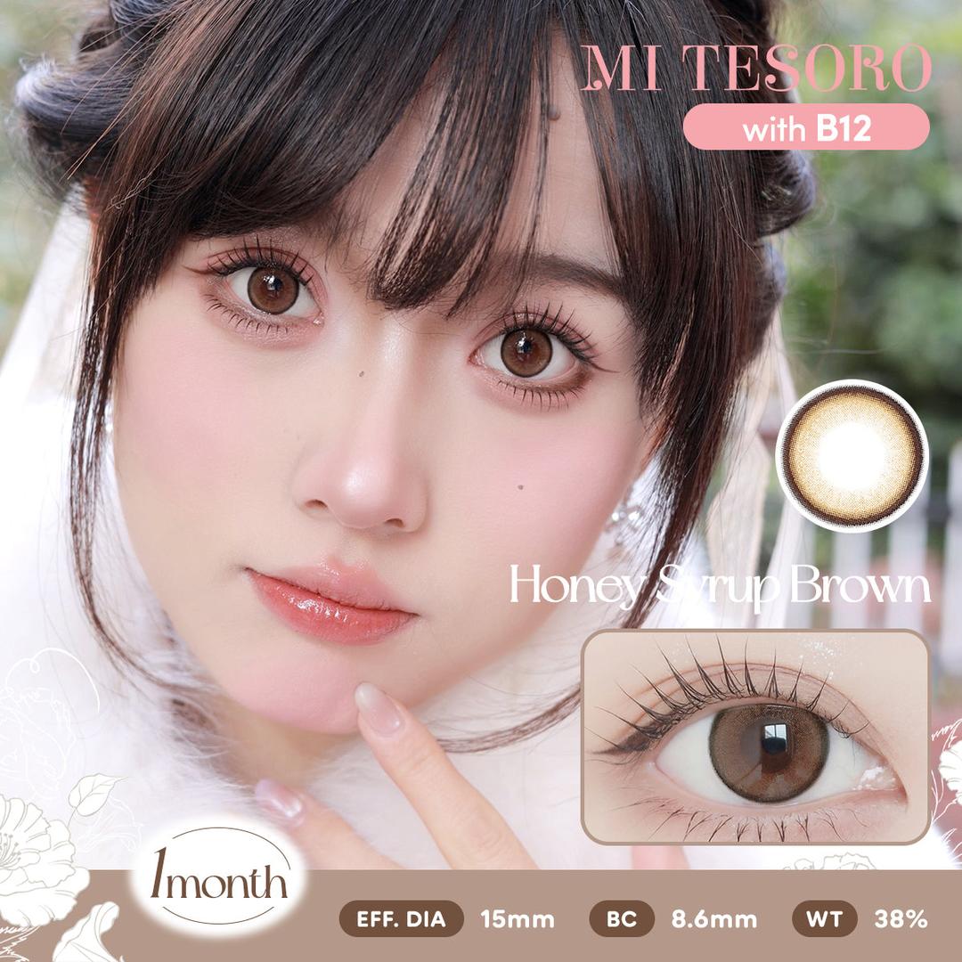 Honey Syrup Brown-Mi Tesoro Monthly Color Con 2pcs (Eff dia:15mm)