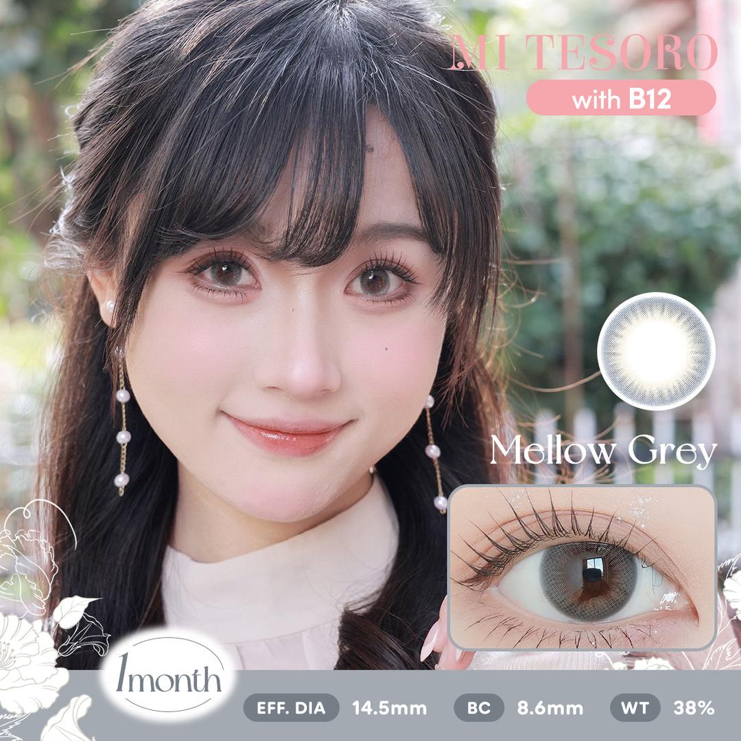 Mellow Grey-Mi Tesoro Monthly Color Con 2pcs (Eff dia:14.5mm)