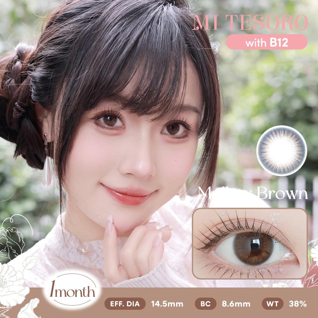 Mellow Brown-Mi Tesoro Monthly Color Con 2pcs (Eff dia:14.5mm)