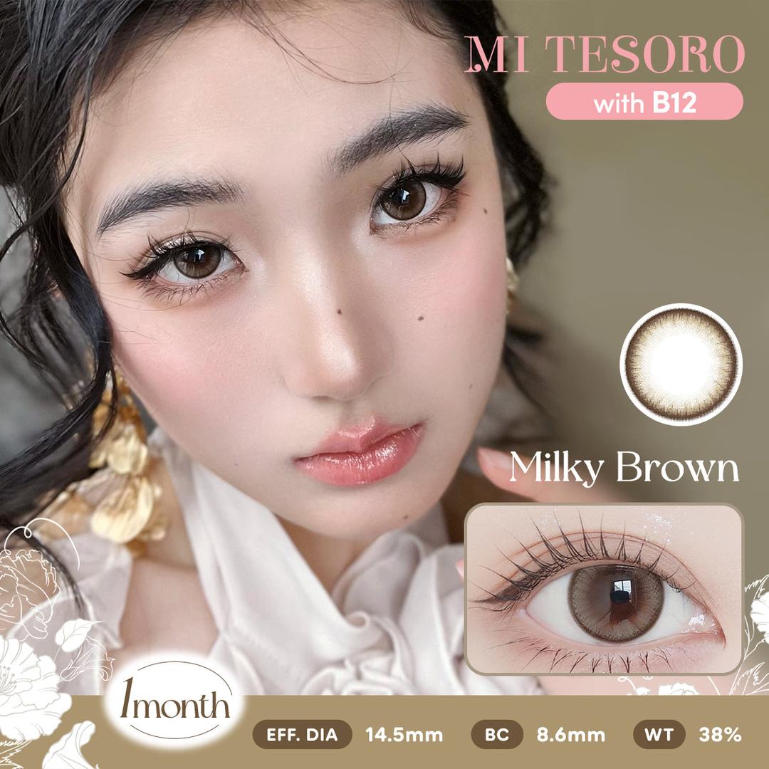 Milky Brown-Mi Tesoro Monthly Color Con 2pcs (Eff dia:14.5mm)