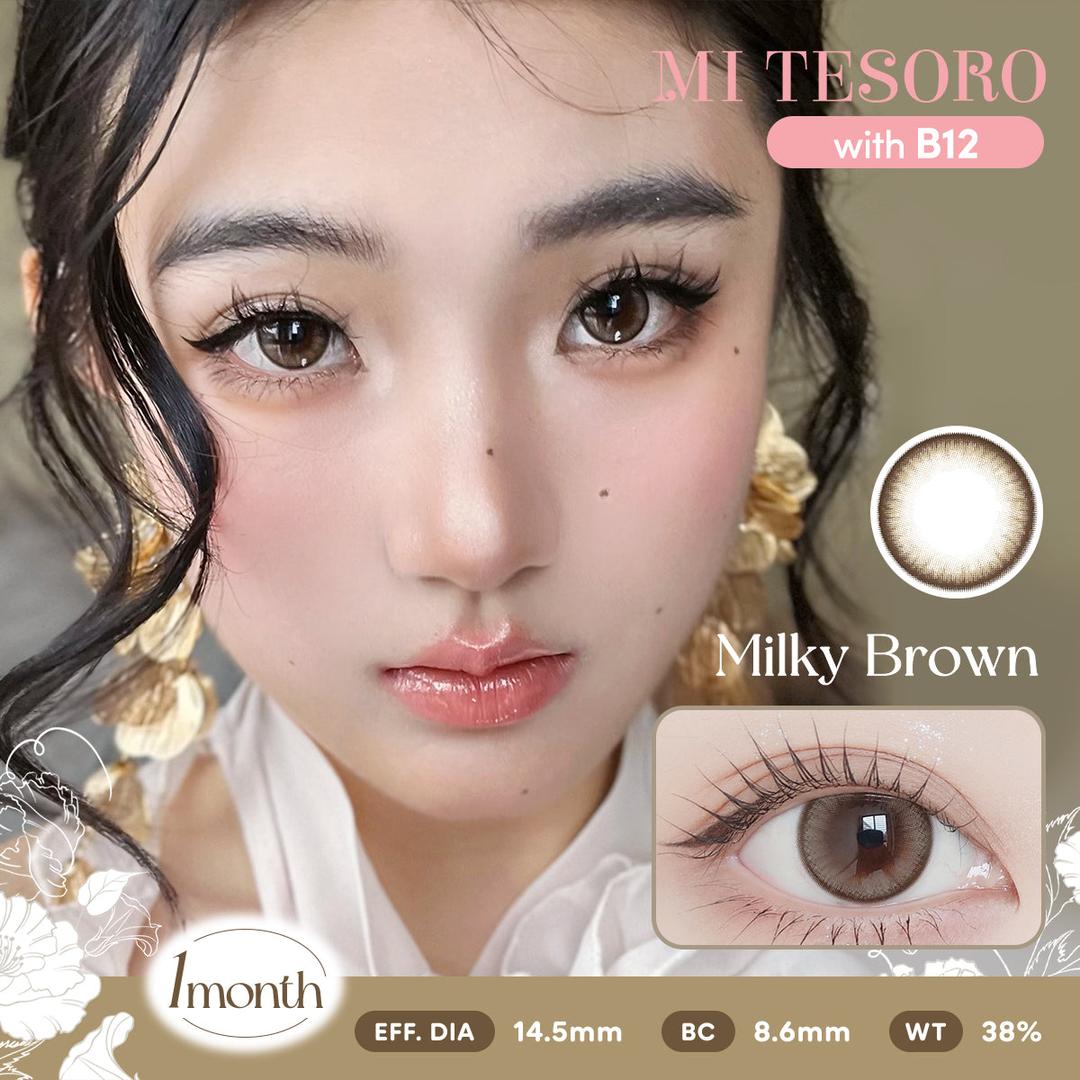 Milky Brown-Mi Tesoro Monthly Color Con 2pcs (Eff dia:14.5mm)