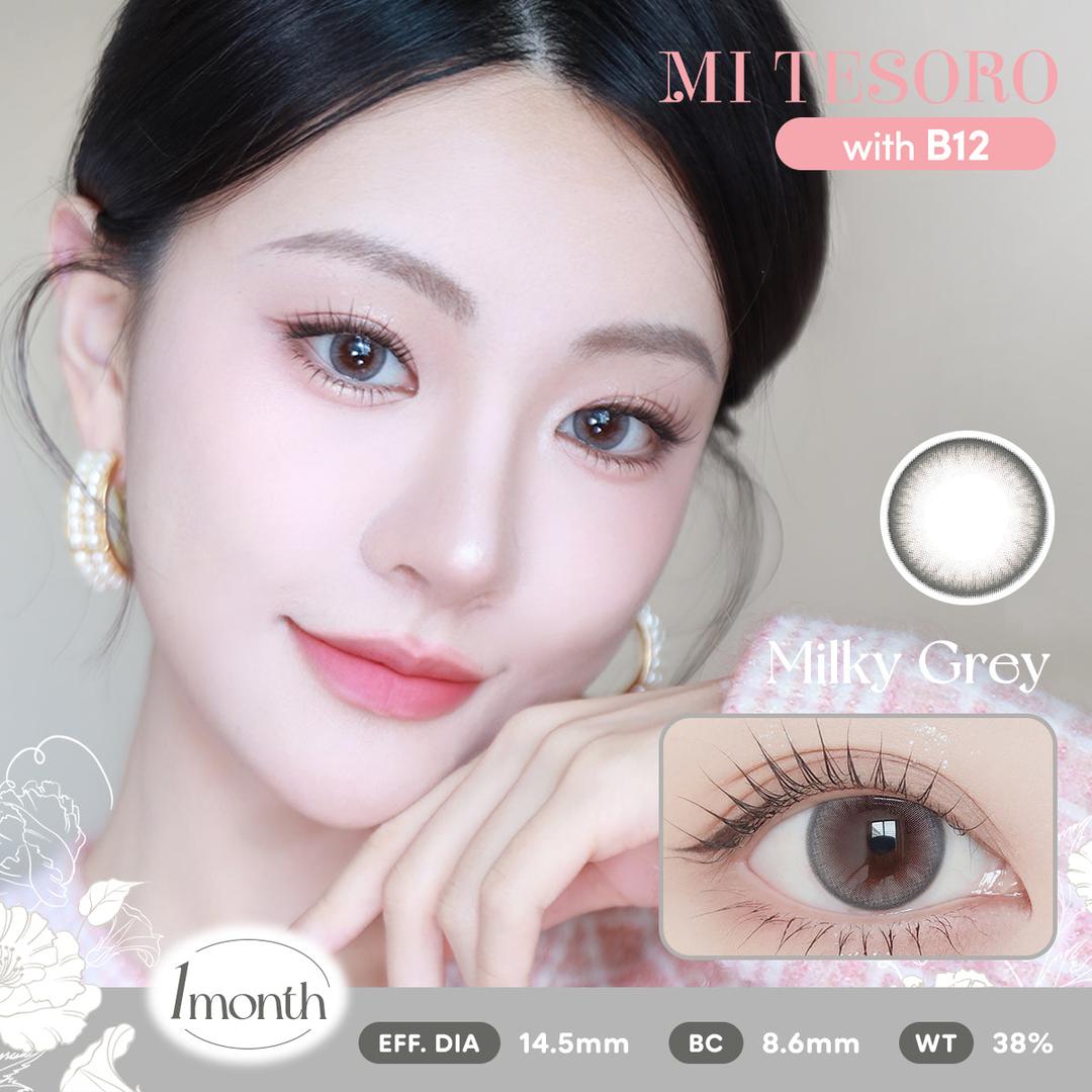 Milky Grey-Mi Tesoro Monthly Color Con 2pcs (Eff dia:14.5mm)