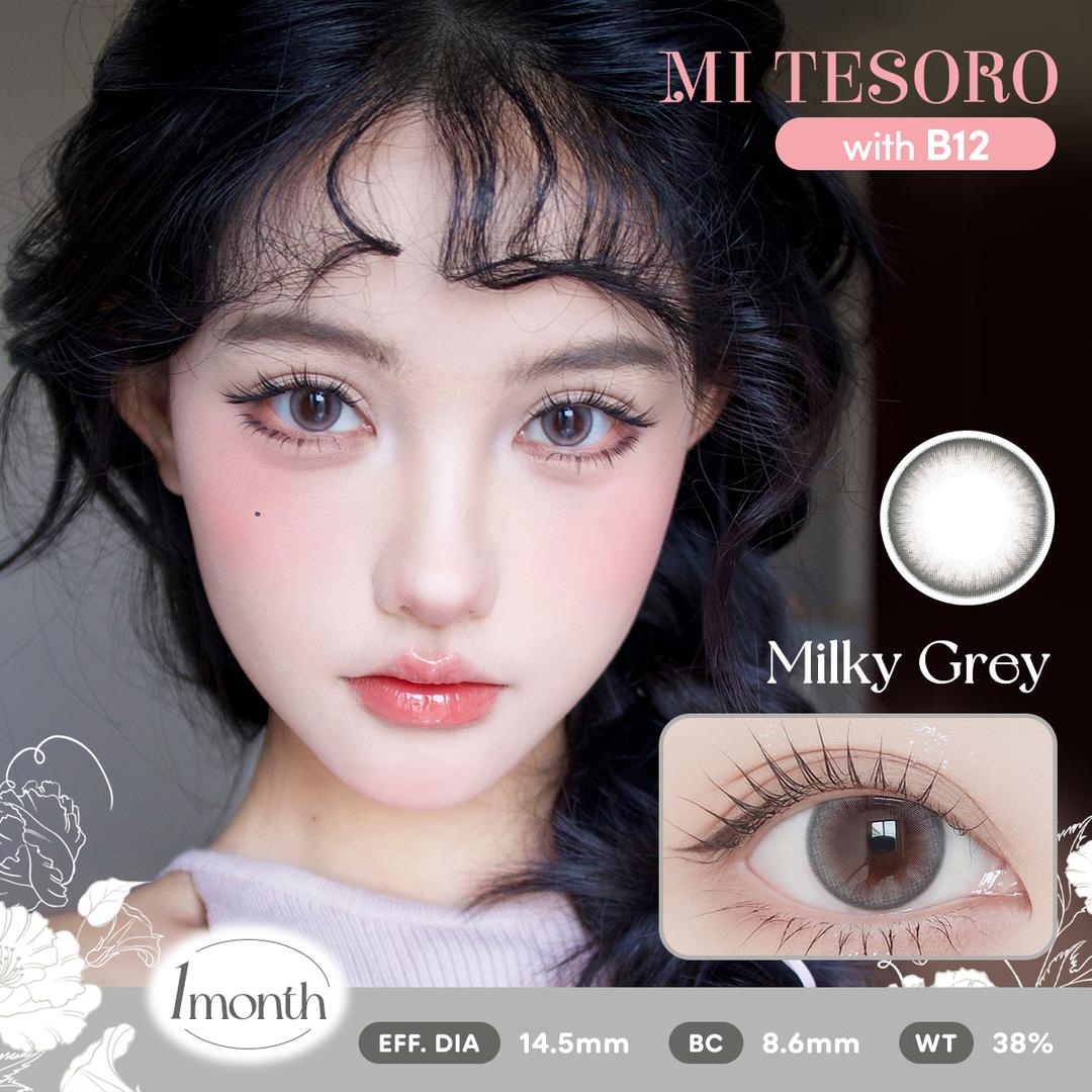 Milky Grey-Mi Tesoro Monthly Color Con 2pcs (Eff dia:14.5mm)