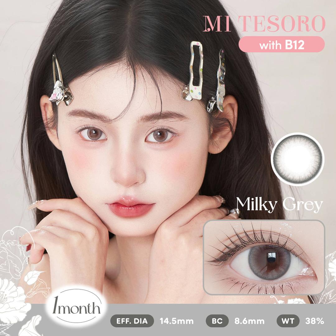 Milky Grey-Mi Tesoro Monthly Color Con 2pcs (Eff dia:14.5mm)