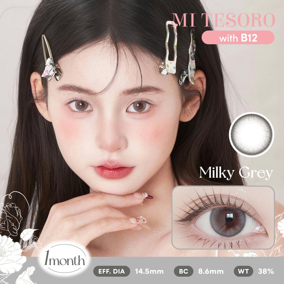 Milky Grey-Mi Tesoro Monthly Color Con 2pcs (Eff dia:14.5mm)