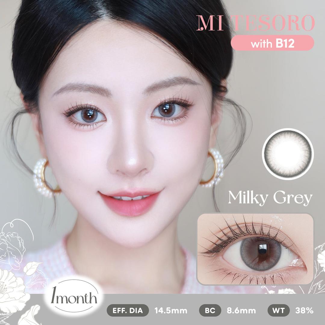 Milky Grey-Mi Tesoro Monthly Color Con 2pcs (Eff dia:14.5mm)
