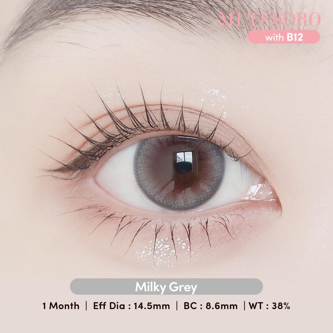 Milky Grey-Mi Tesoro Monthly Color Con 2pcs (Eff dia:14.5mm)