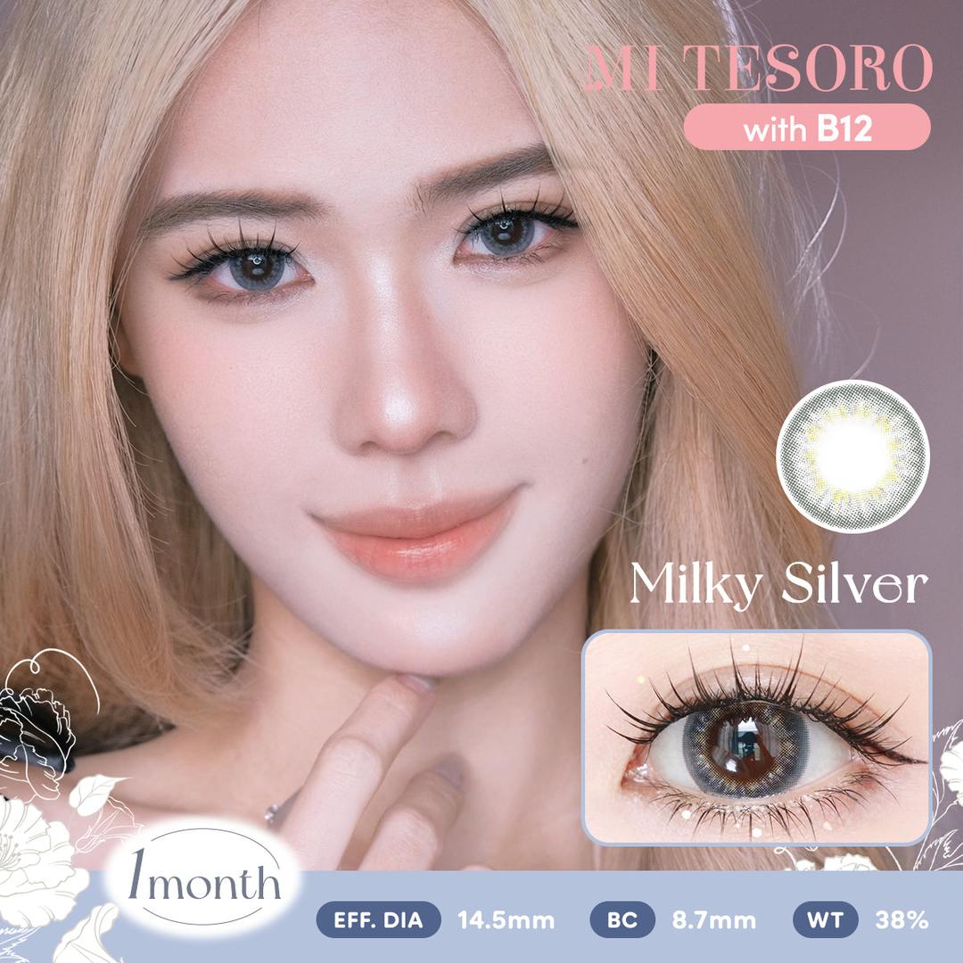 Milky Silver-Mi Tesoro Monthly Color Con 2pcs (Eff Dia:14.5mm)