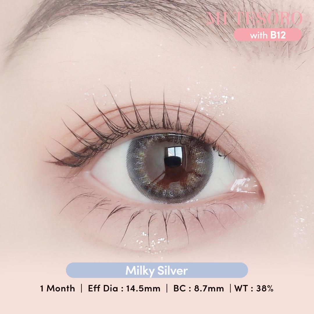 Milky Silver-Mi Tesoro Monthly Color Con 2pcs (Eff Dia:14.5mm)