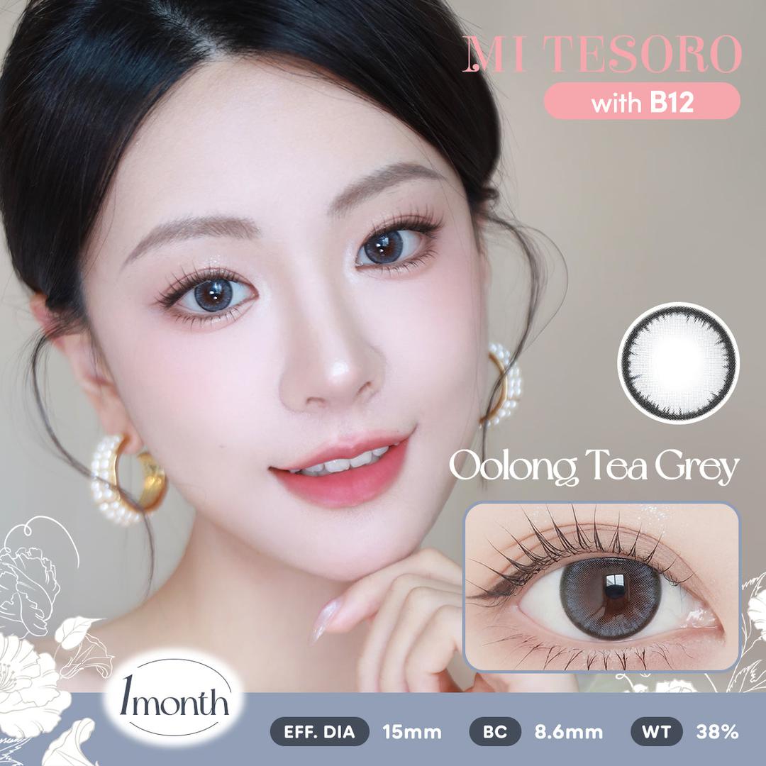 Oolong Tea Grey-Mi Tesoro Monthly Color Con 2pcs (Eff dia:15mm)