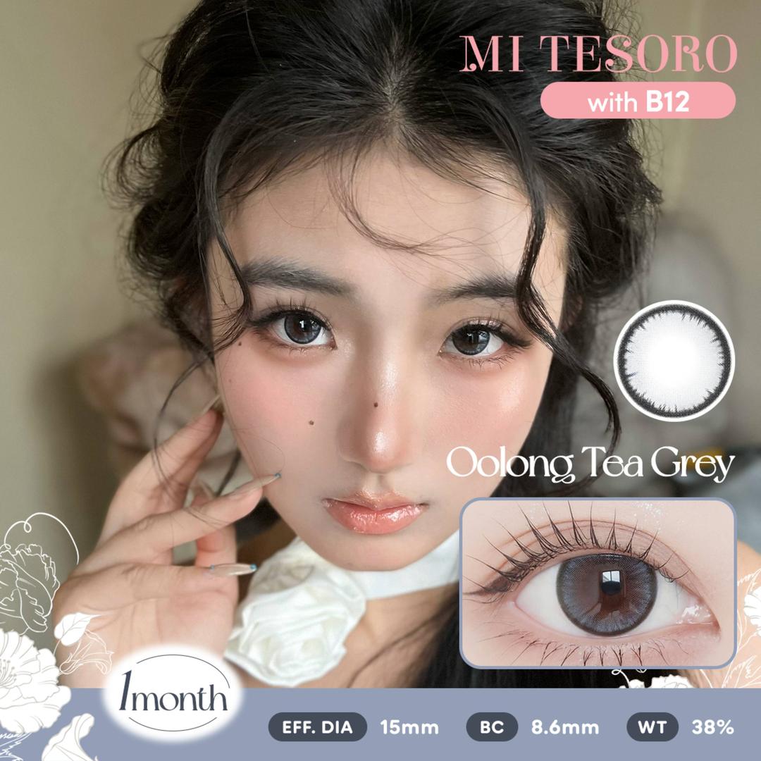 Oolong Tea Grey-Mi Tesoro Monthly Color Con 2pcs (Eff dia:15mm)