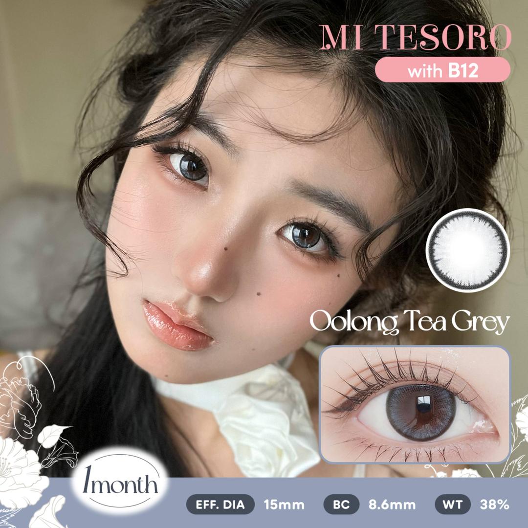 Oolong Tea Grey-Mi Tesoro Monthly Color Con 2pcs (Eff dia:15mm)