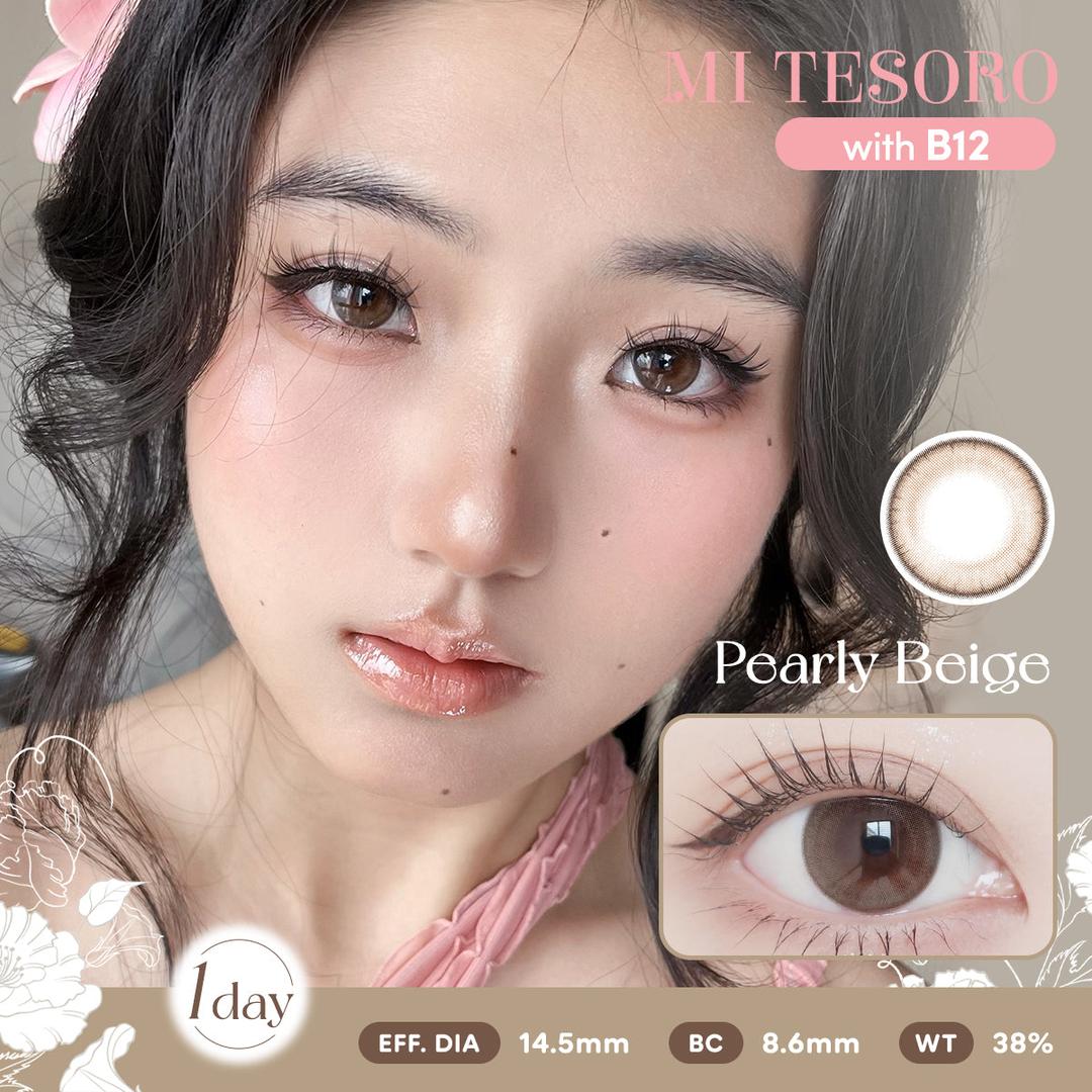 Pearly Beige-Mi Tesoro 1 Day Color Con 10pcs (Eff dia:14.5mm)