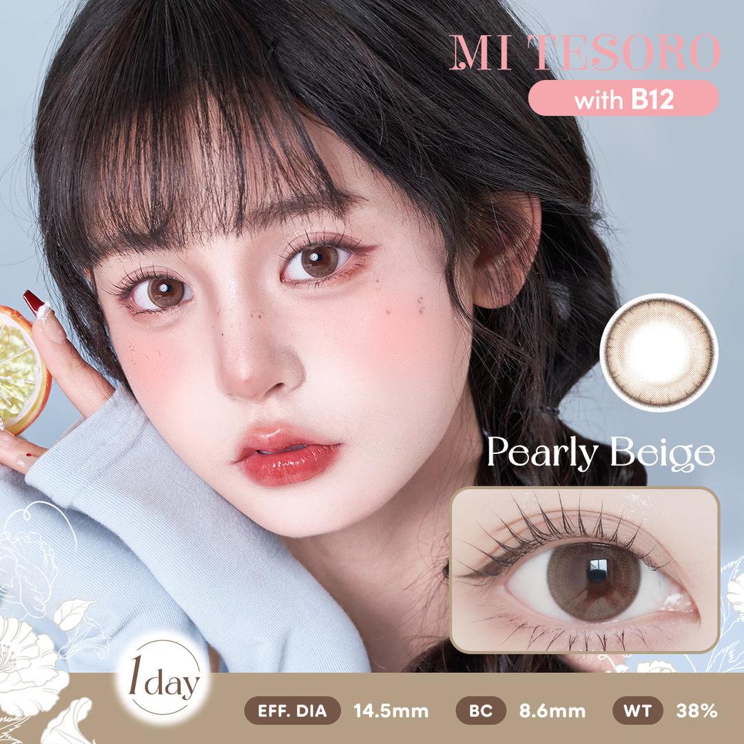 Pearly Beige-Mi Tesoro 1 Day Color Con 10pcs (Eff dia:14.5mm)