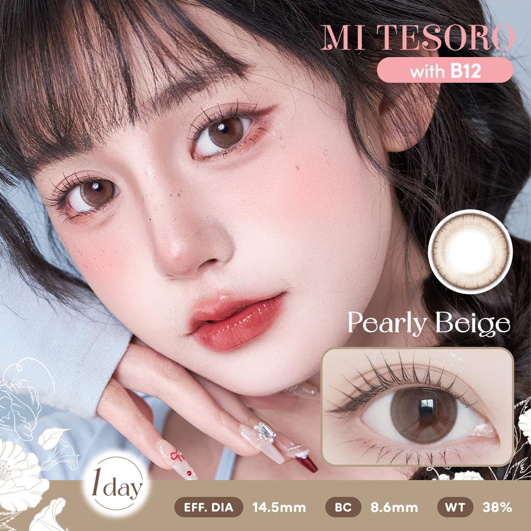 Pearly Beige-Mi Tesoro 1 Day Color Con 10pcs (Eff dia:14.5mm)