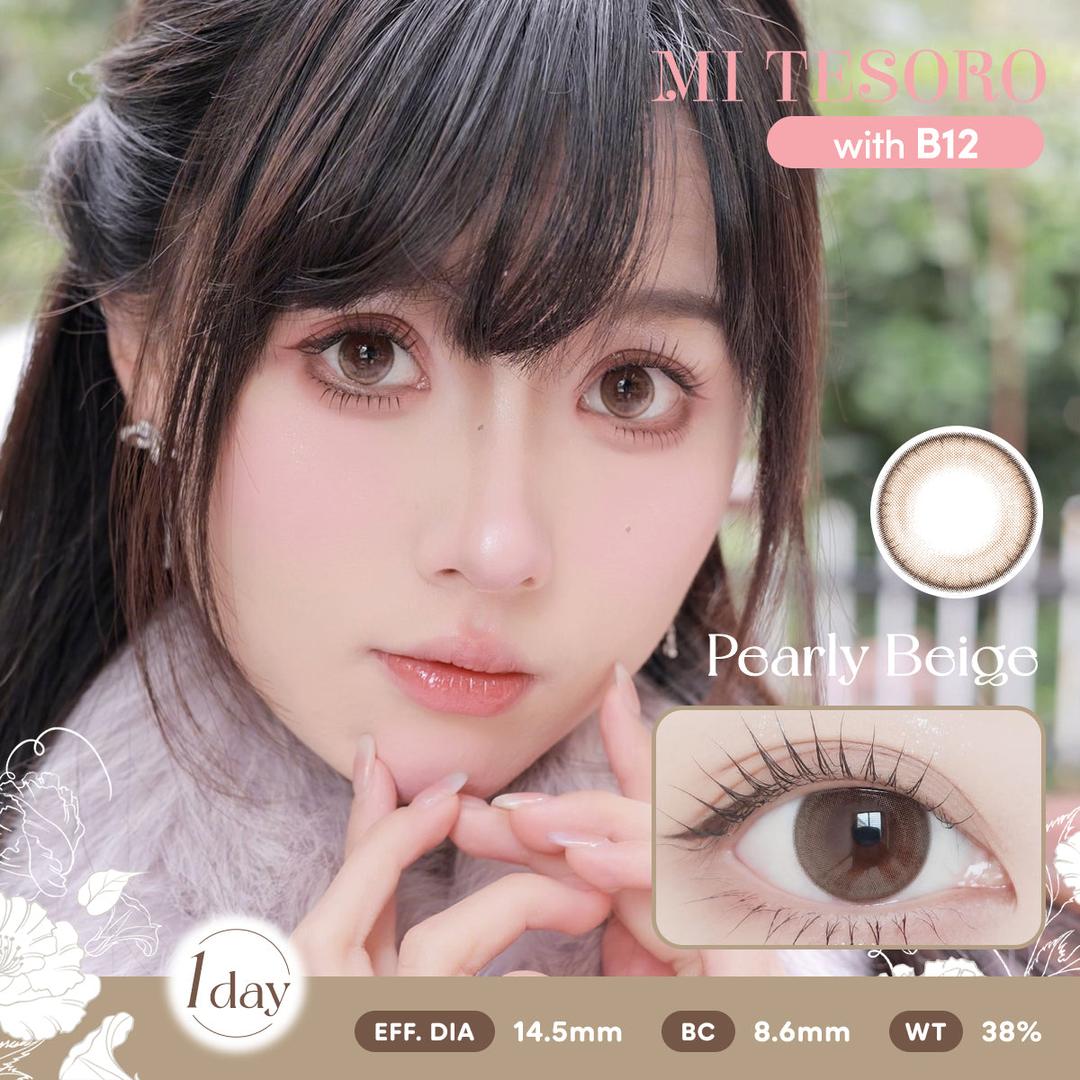 Pearly Beige-Mi Tesoro 1 Day Color Con 10pcs (Eff dia:14.5mm)