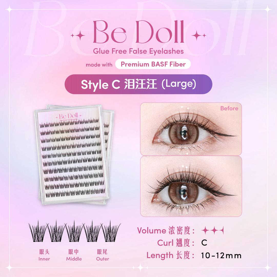 【Premium BASF】Be Doll Glue free False Eyelashes - Style C 泪汪汪