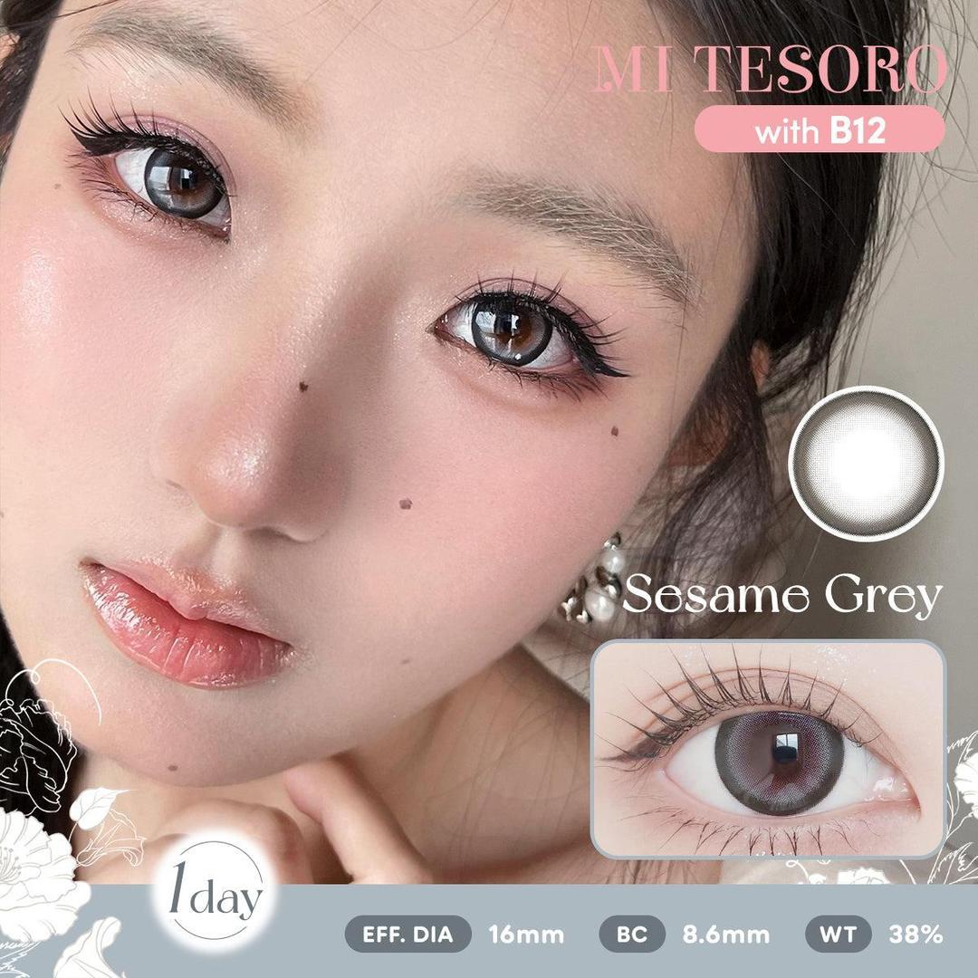 Sesame Grey-Mi Tesoro 1 Day Color Con 10pcs (Eff dia:16mm)