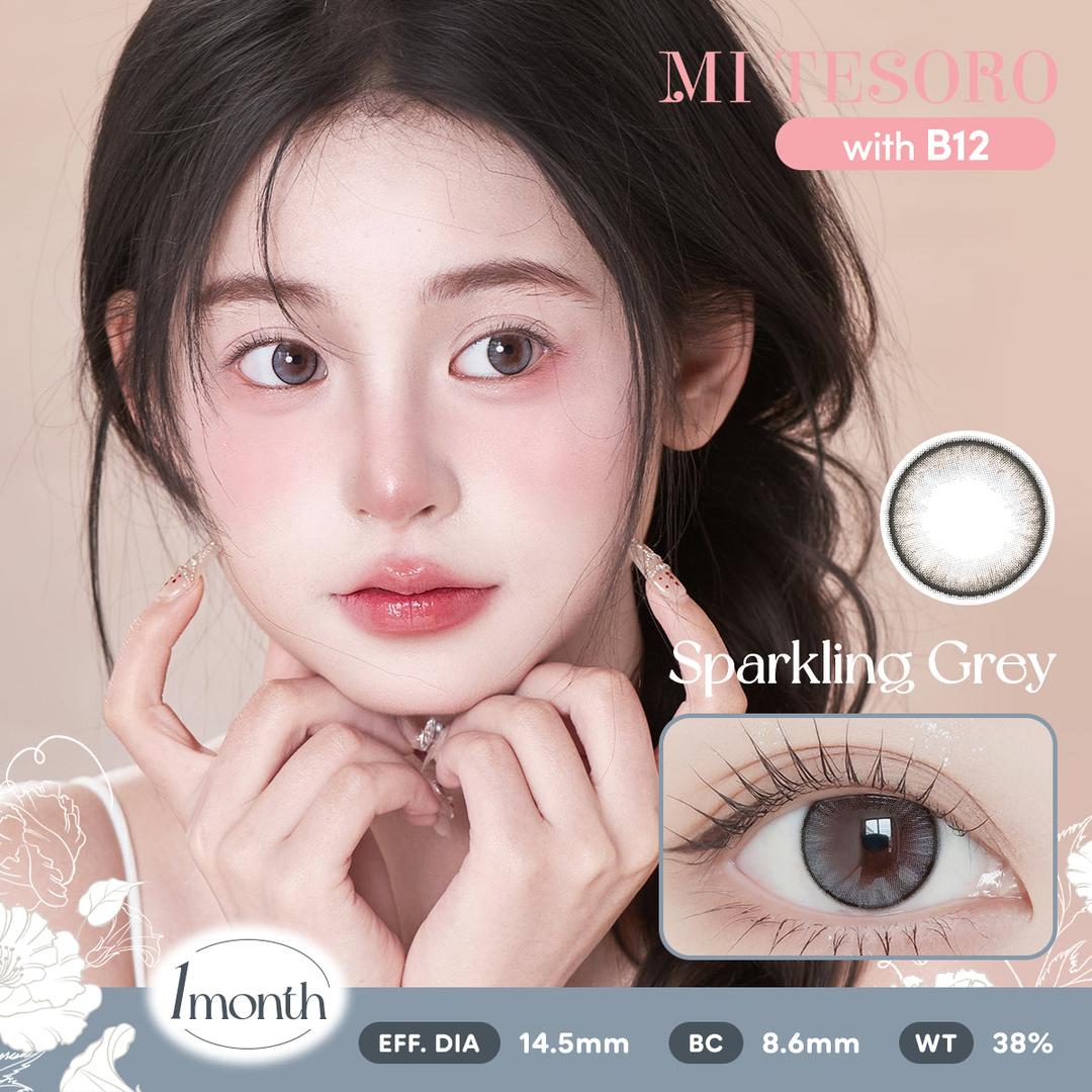 Sparkling Grey-Mi Tesoro Monthly Color Con 2pcs (Eff dia:14.5mm)