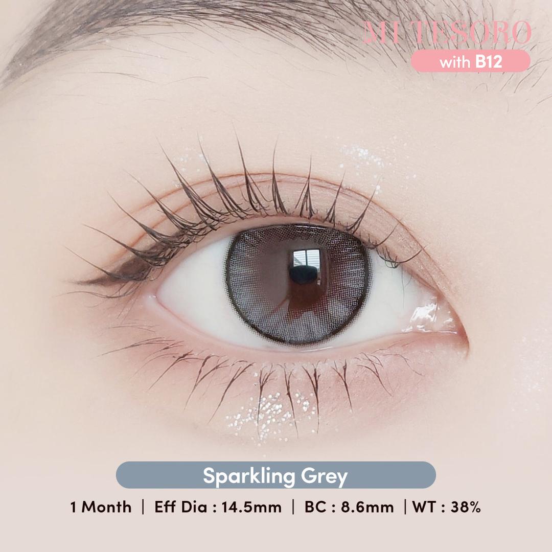 Sparkling Grey-Mi Tesoro Monthly Color Con 2pcs (Eff dia:14.5mm)