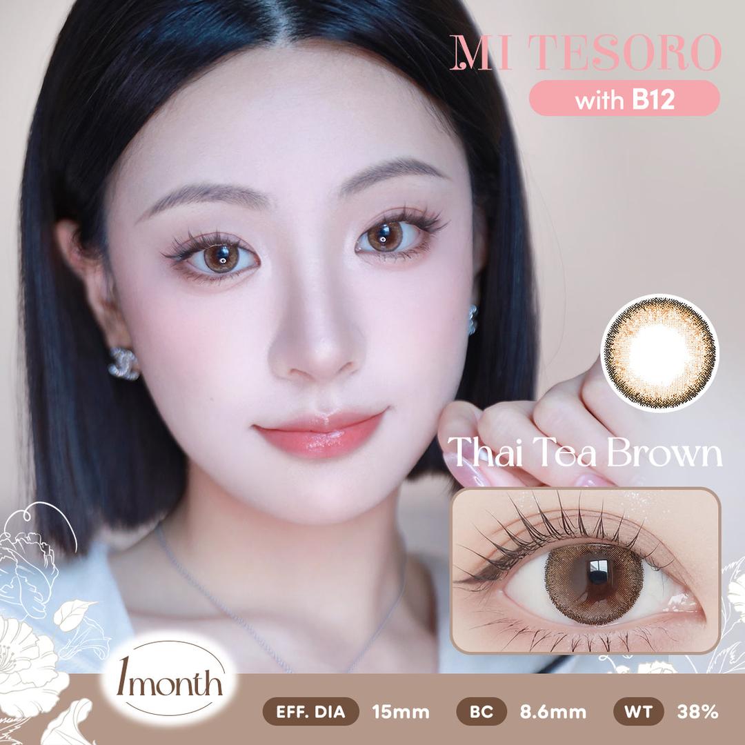 Thai Tea Brown-Mi Tesoro Monthly Color Con 2pcs (Eff dia:15mm)
