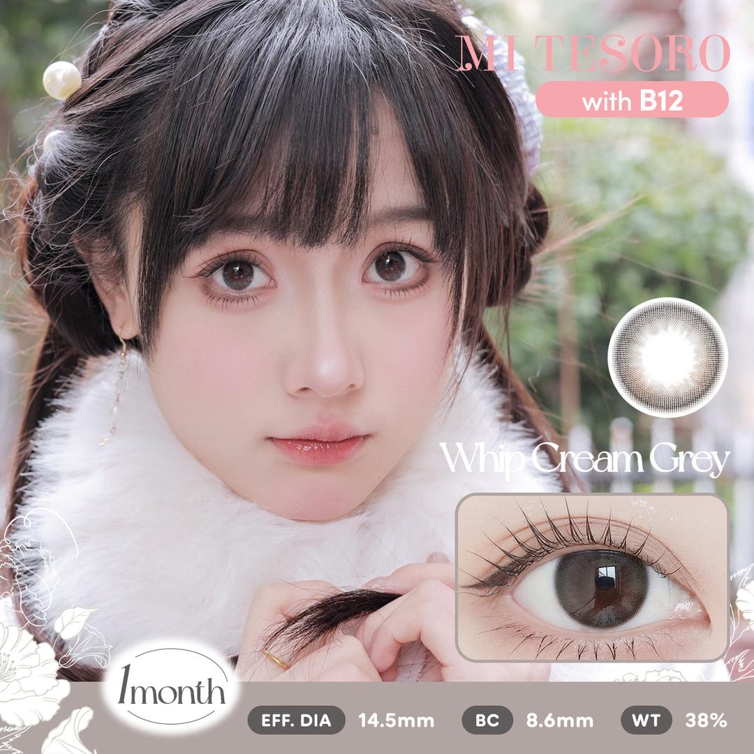 Whip Cream Grey-Mi Tesoro Monthly Color Con 2pcs(Eff dia:14.5mm)