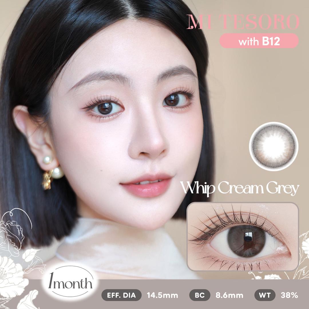 Whip Cream Grey-Mi Tesoro Monthly Color Con 2pcs(Eff dia:14.5mm)